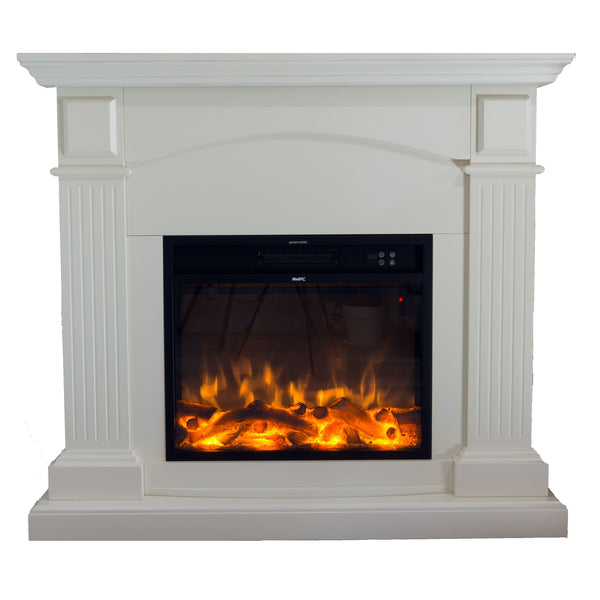 Camino Elettrico da Pavimento 113,7x102,2x28,2 cm Effetto Fiamma 1500W Sined Cetona Bianco acquista