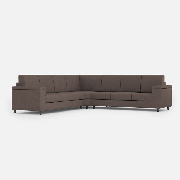 sconto Divano Angolare 7 Posti 286x286x85 cm Marrak in Tessuto Talpa