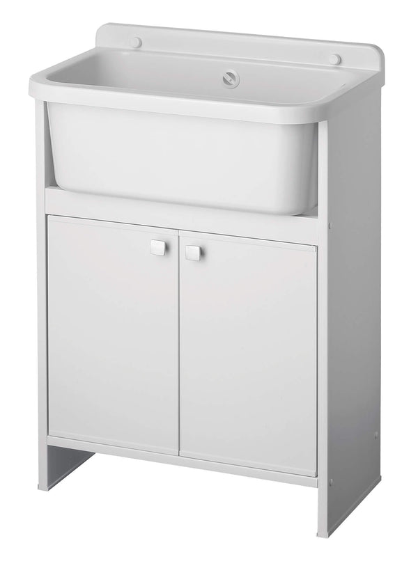 Mobile Lavanderia in PVC 54x26x80 cm 2 Ante per Interno ed Esterno Forlani Clear Bianco acquista