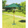 Ombrellone da Giardino Ø 2,5 m Palo Ø38 mm Rotondo Struttura in Legno Bauer Verde