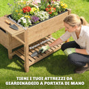 Letto per Orto Rialzato 119,5x102x76,5cm a 2 Livelli con Ripiani in Legno Marrone      