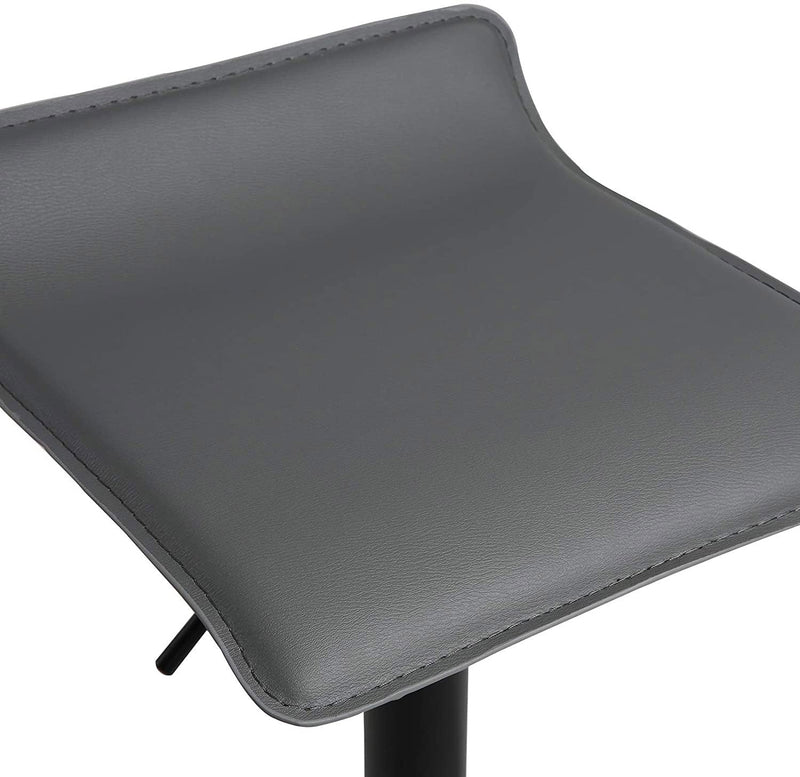 Set 2 Sgabelli 38x40x54/74 cm in Ecopelle con Base Nera Grigio