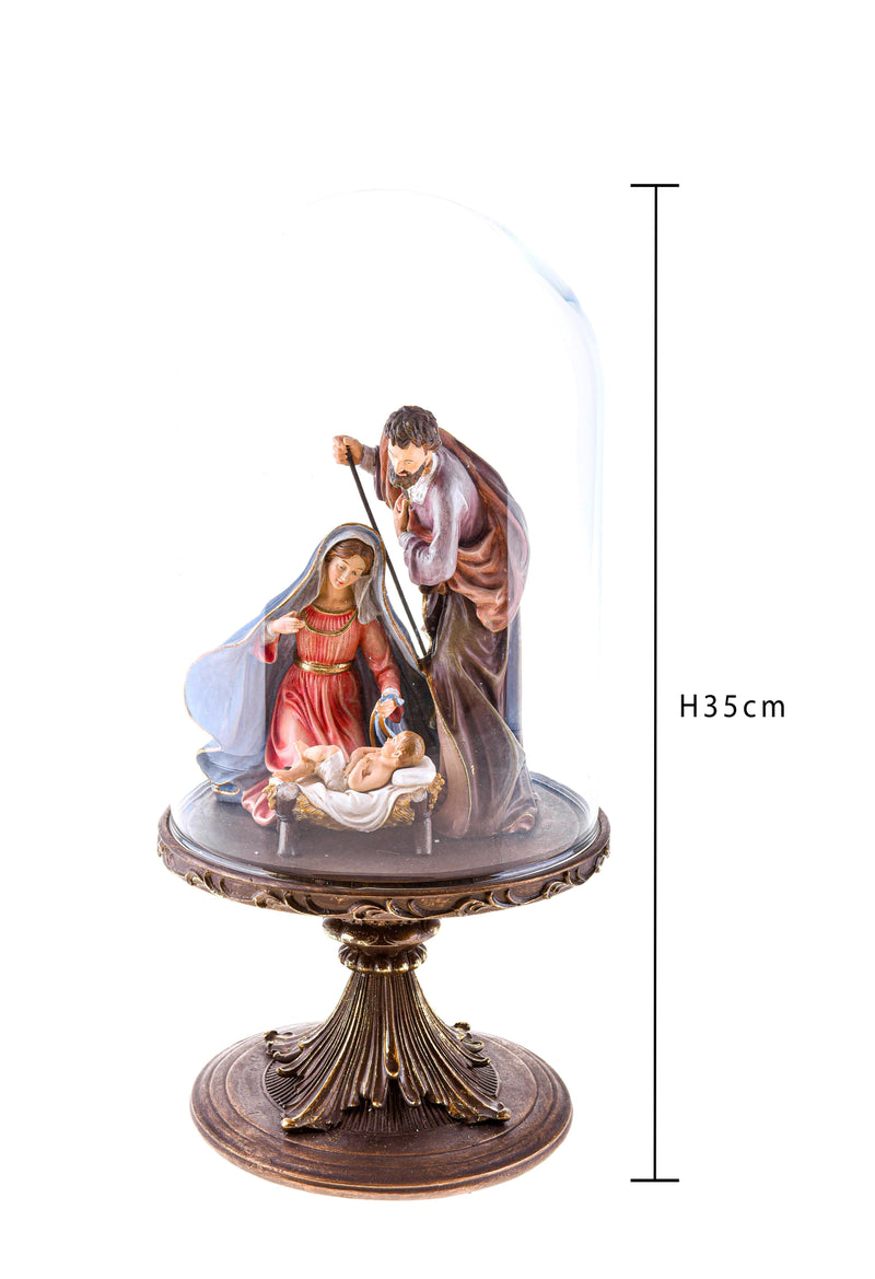 Natività con Cover H35 cm in Resina e Vetro