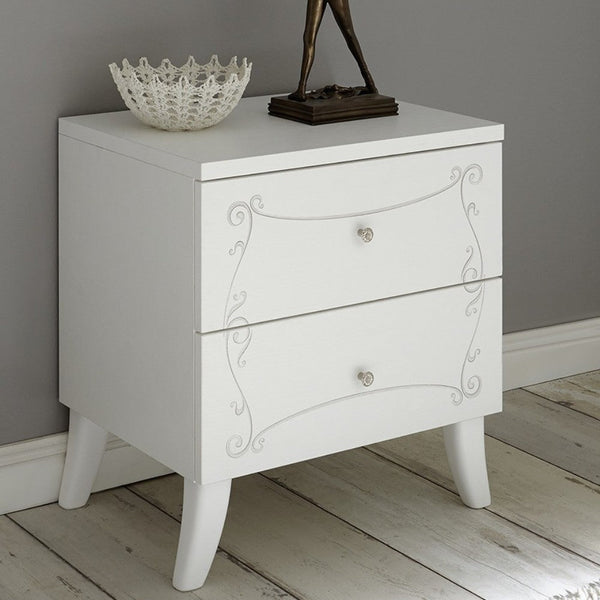 sconto Set 2 Comodini 51x39x56 cm Ararat bianco