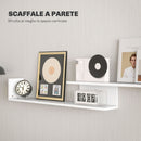 Mobile TV Ripiani e Armadietto a Ribalta con Mensola a Muro 153,6x25x42 cm Bianco e Nero 