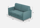 Divano 2 Posti 138x85x85 cm Karay in Tessuto Petrolio