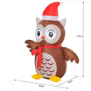 Decorazione Natale Gufo Gonfiabile Gigante Luminoso Marrone 90x50x120 cm 