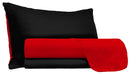Set Lenzuola Sopra Sotto e Federe Doubleface Rosso/Nero Singolo