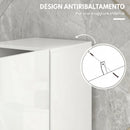 Mobile Bagno Alto Slim 30x30x181,5 cm con Ripiani Aperti e 2 Armadietti in Truciolato Bianco      