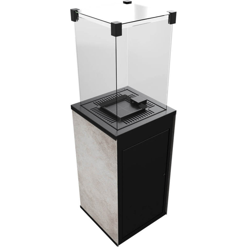 Stufa a Gas da Esterno cm 155,3x48,2x48,2 Flig Gastonia Ossido Grigio con Telecomando e Vetri