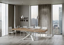 Tavolo Allungabile 160-420x90x77 cm Volantis Premium Quercia Natura Telaio Bianco 