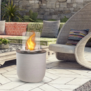 Camino a Bioetanolo Braciere da Pavimento Ø35xh55 cm per Interno ed Esterno Raffaello Corda Beige