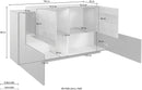Credenza 4 Ante 160x45x86 cm Coro Grigio Antracite Opaco/Rovere Wotan  