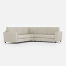 Divano Angolare 5 Posti 228x228x85 cm Yasel in Tessuto Latte