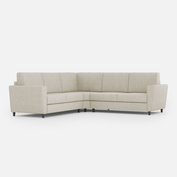 Divano Angolare 5 Posti 228x228x85 cm Yasel in Tessuto Latte prezzo