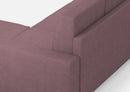 Divano 2 Posti con Pouf 148x155x85 cm Sakar in Tessuto Prugna