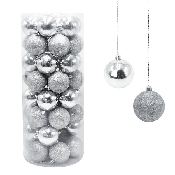 Set 48 Palline Decorative Ø 7 cm per Albero di Natale Argento acquista