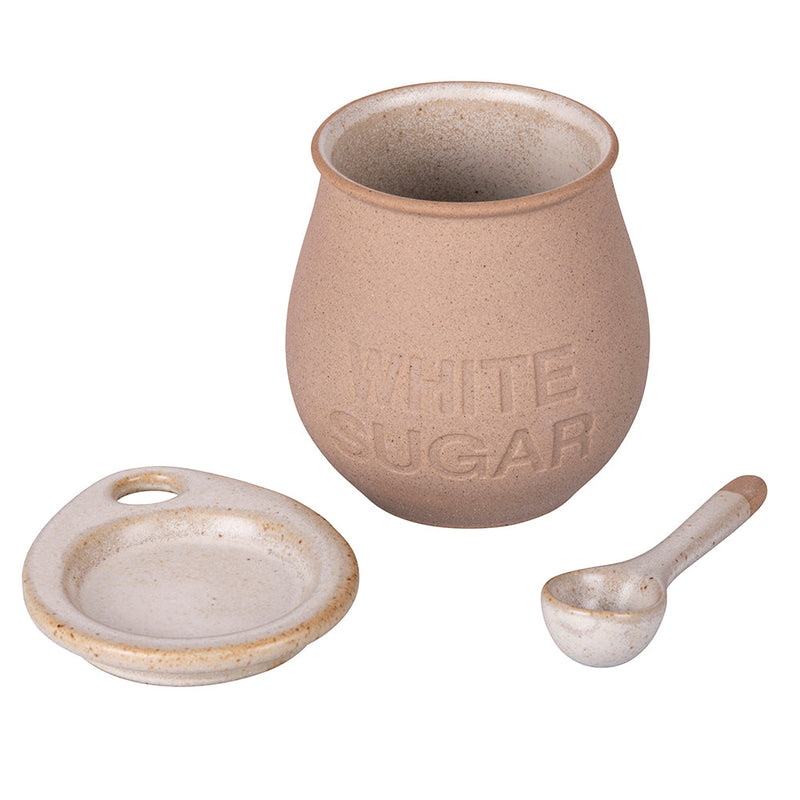 Barattolino Zucchero con Cucchiaino Ø8x10,5 cm 420 ml in Ceramica VdE Tivoli 1996 Pompei