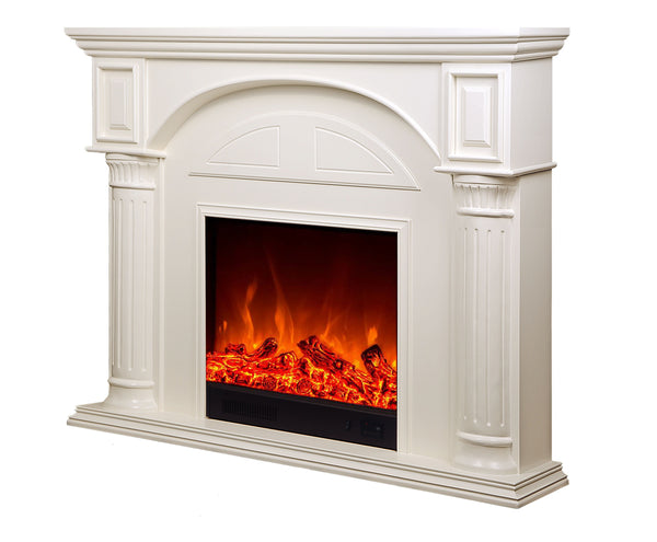 prezzo Camino Elettrico da Pavimento 102x120x33 cm Effetto Fiamma 1500W Lisbona mini Bianco