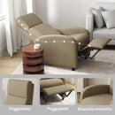 Poltrona Relax 64x86x102 cm Reclinabile Manualmente a 160° con Poggiapiedi in Tessuto Effetto Lino Beige      