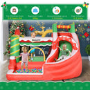 Castello Giostra Gonfiabile Natalizia 290x280x220 cm con Scivolo e Accessori Multicolore