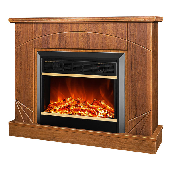 Camino Elettrico da Pavimento 85x110x27 cm Effetto Fiamma 1500W Madeira & Mars Noce sconto