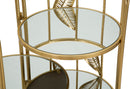 Libreria Leaf Double 73x90x35 cm in Ferro e MDF Oro