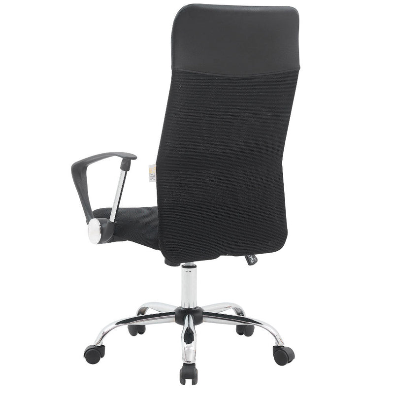 Sedia Direzionale da Ufficio 66x50x112/123 cm Ergonomica in Rete Mesh Nera