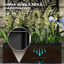 Fioriera Rialzata con Spalliera Decorativa per Rampicanti 61x23x113 cm da Terra e Parete in Metallo Nero      