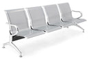 Panca per Sala Attesa 4 Posti in Acciaio da Ufficio Tosini Grigia