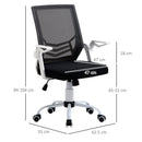 Sedia Operativa da Ufficio 62,5x55x94-104 cm in Tessuto Nero