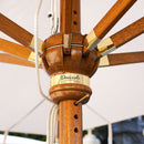 Ombrellone da Giardino Rotondo Ø4m Palo in Legno Ecrù