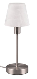 Lampada da Tavolo da Interno Attacco E14 in Metallo Nichel Satinato 