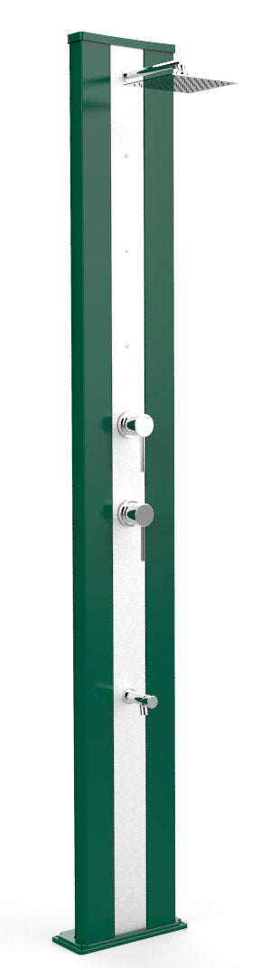 Doccia Solare da Giardino 40L Miscelatore Nebulizzatore e Lavapiedi Arkema Dada S Fascia Inox Verde scuro online