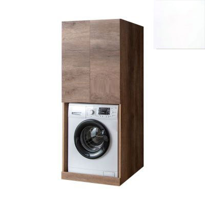 Mobile Lavanderia a Colonna per Lavatrice o Asciugatrice con 2 Ante Installabili Sopra o Sotto 70x70x174A cm in Nobilitato Unika Bianco Latte acquista