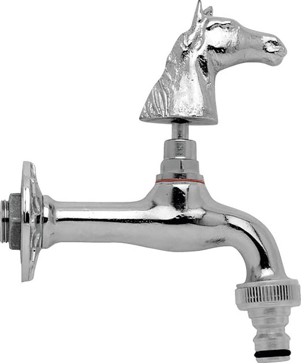 sconto Rubinetto per Fontana da Giardino in Ottone Cromato con Attacco Rapido Morelli Cavallo