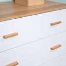 Cassettiera 3 Cassetti 80x39x80 cm Bianco e color Legno   