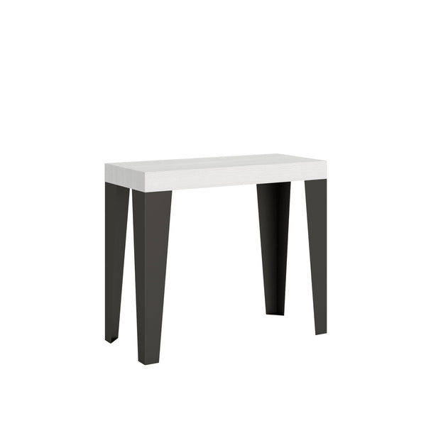 Consolle Allungabile 90-300x40x77 cm in Nobilitato Bianco sconto