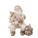 Statuina Babbo Natale Seduto con Bimba 16,5 cm in Resina