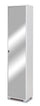 Armadio 1 Anta con Specchio 43x190x29 cm Bianco Fiammato