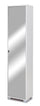 Armadio 1 Anta con Specchio 43x190x29 cm Bianco Fiammato