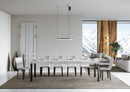 Tavolo Allungabile 120/380x90 cm Everyday Premium Bianco Frassino Gambe Antracite      