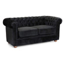 Divano 2 Posti 170x81x77 cm in Tessuto Nero