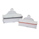 Set 2 Portatutto in metallo bianco rosso nero 