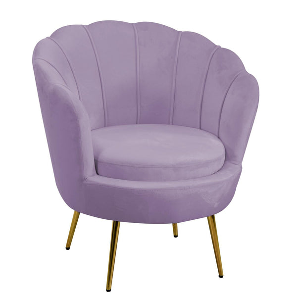 Poltrona Imbottita 73x72xh49/77 cm in Tessuto Velluto Tulipan Viola online