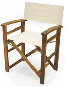 Set 2 Sedia Regista da Giardino Richiudibile in Legno di Acacia Soriani Bali Beige