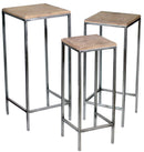 Set 3 Colonnine Portapiante Quadrate Top in Legno