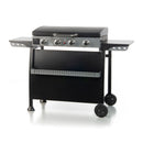 Piastra di Cottura Plancha a Gas 140x54,5x96 cm Potenza 10 kW con Coperchio in Acciaio Nero      