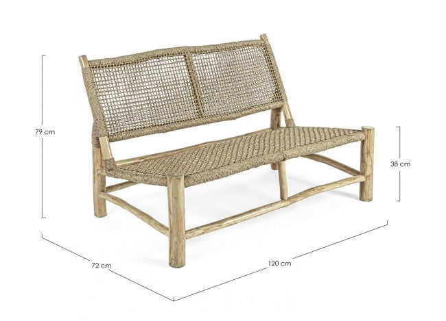 Divano 2 Posti Lampok in Fibra Sintetica