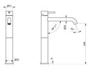 Rubinetto Miscelatore Monocomando Lavabo Alto in Acciaio Inox Satinato Maniglia Deserto